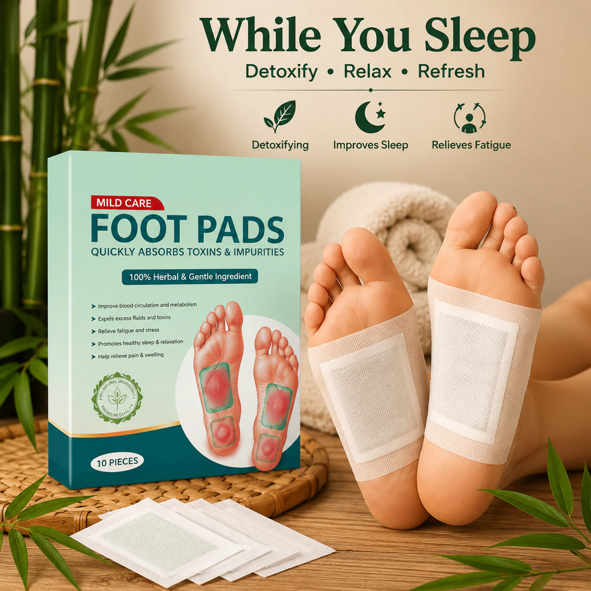 Premium Detox Foot Patches   Buy 1 Get 1 Free ✨