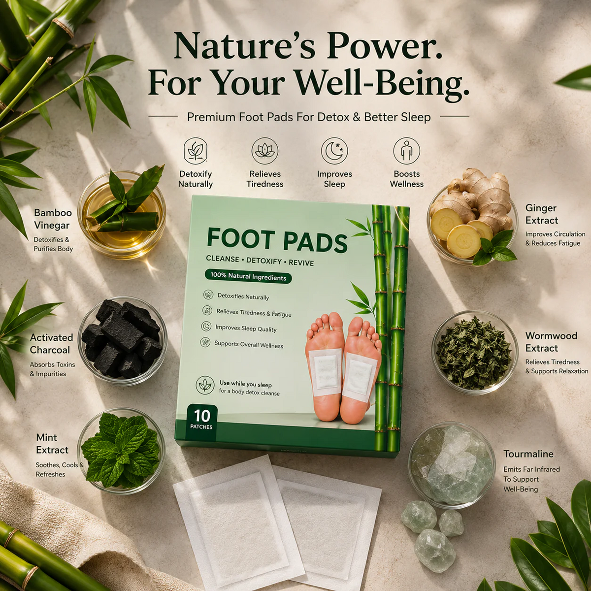Premium Detox Foot Patches   Buy 1 Get 1 Free ✨